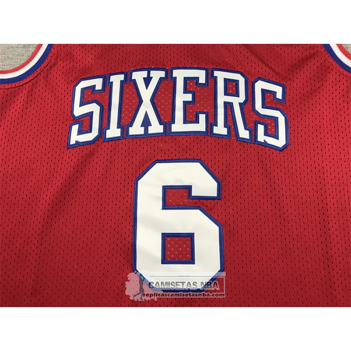 Camiseta Philadelphia 76ers Julius Erving NO 6 Mitchell & Ness 1982-83 Rojo
